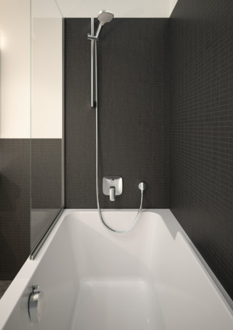 Logis bath mixers: chrome, item no. 71405000 Ona natural tile tapware installation