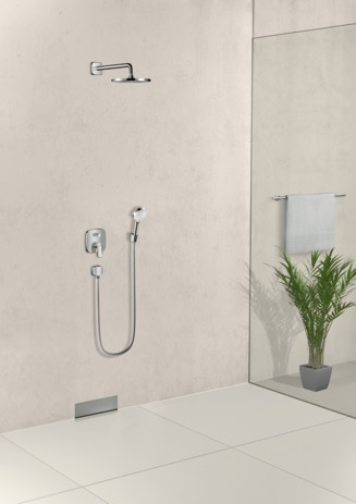 Logis bath mixers: chrome, item no. 71405000 Ona natural tile tapware installation