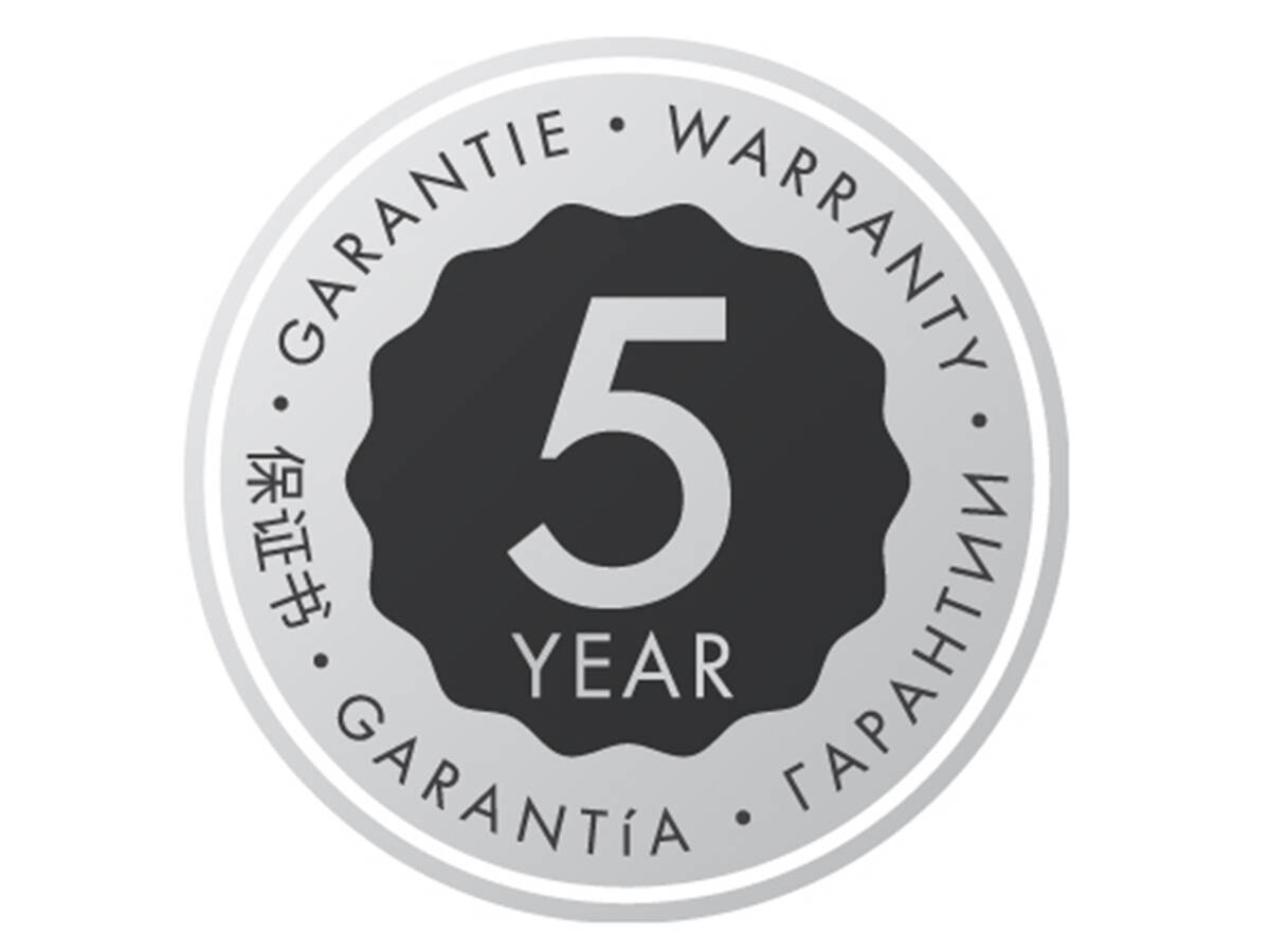 Más de lo habitual: 5 años de garantía voluntaria del fabricante.