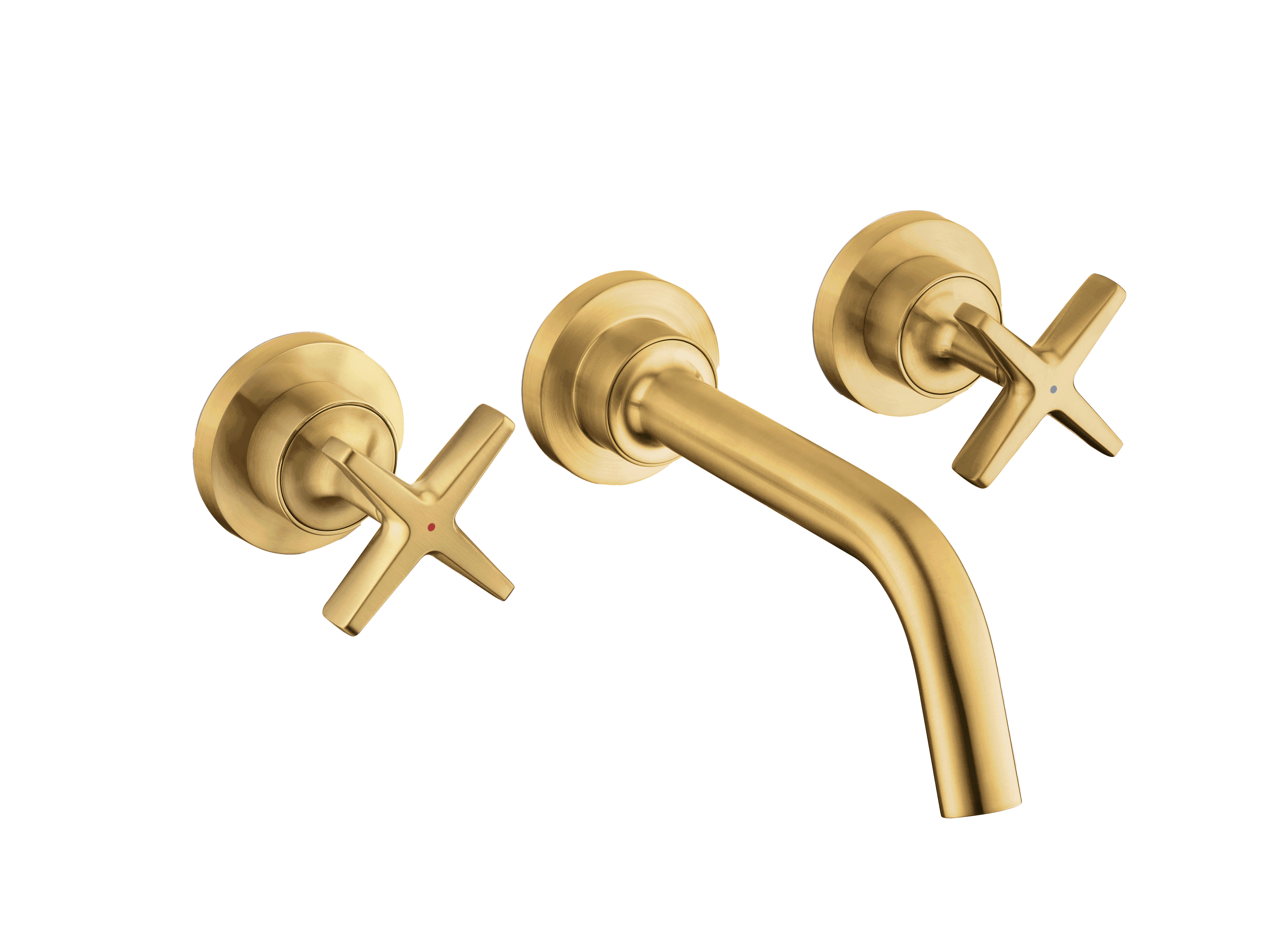 Mix of components from three AXOR Citterio collections in Brushed Gold optic. Mix of components from three AXOR Citterio collections in Brushed Gold optic.