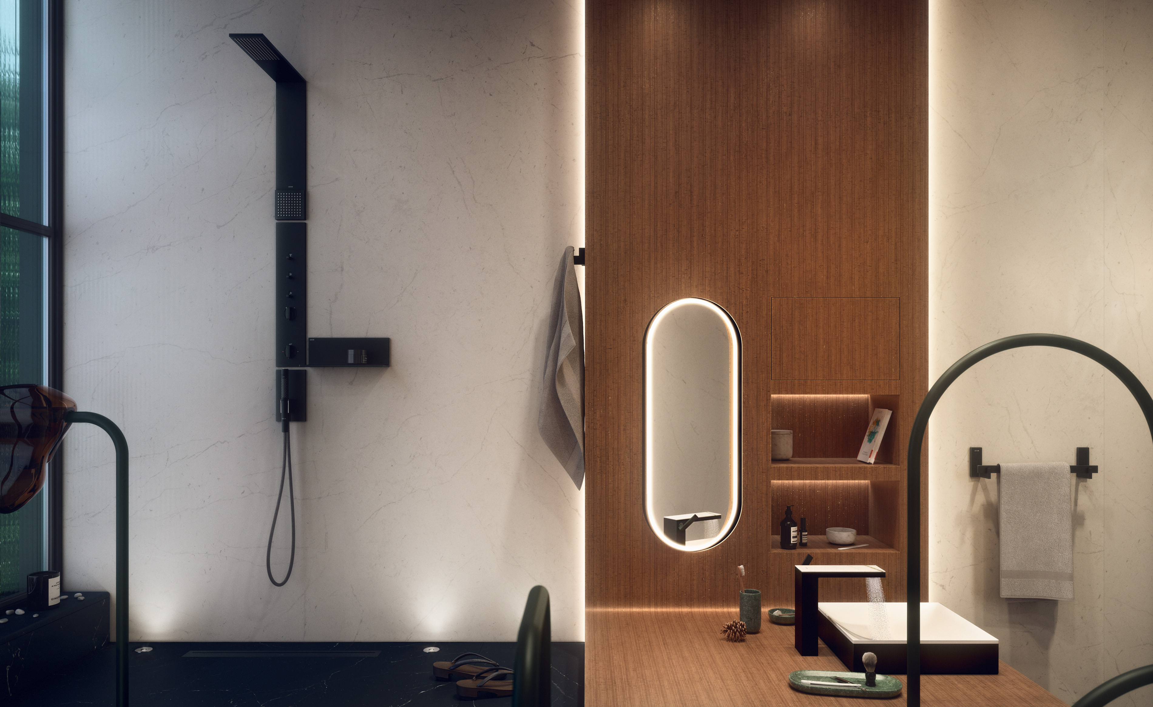 AXOR Citterio washbasin faucet with new lever handle.