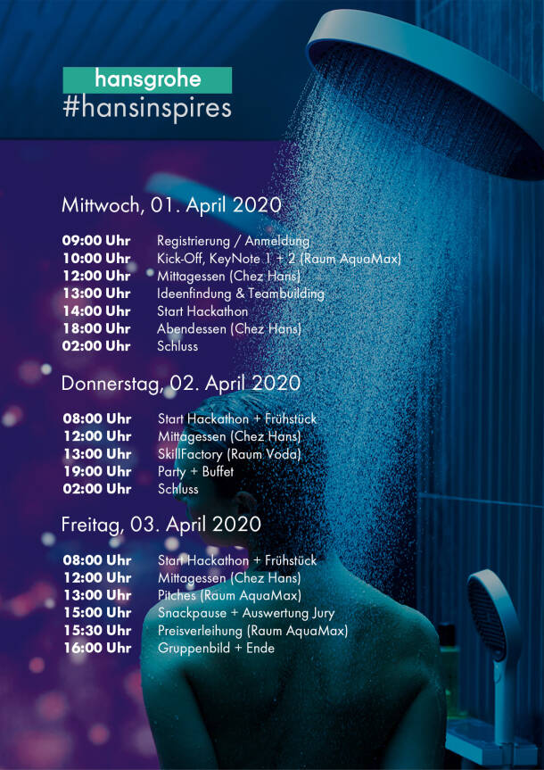 Programm Hansgrohe Hackathon 2020. Programm Hansgrohe Hackathon 2020.