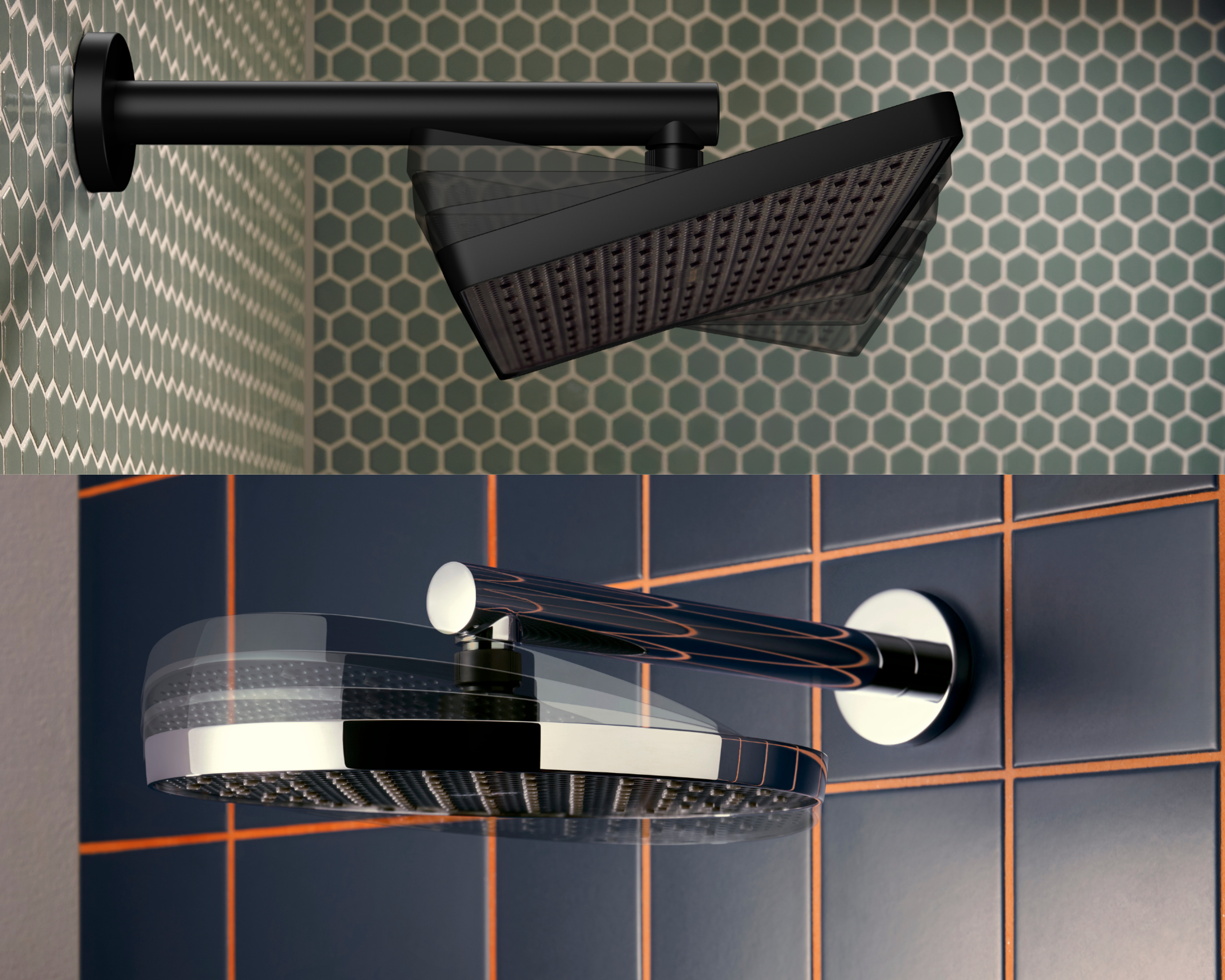 The Activera Q shower range in two colors.