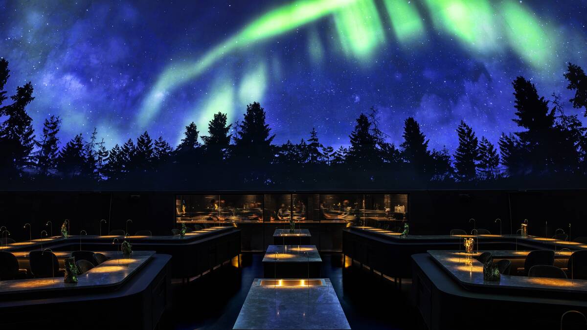 Kuppelen med spesielle effekter på restauranten Alchemist