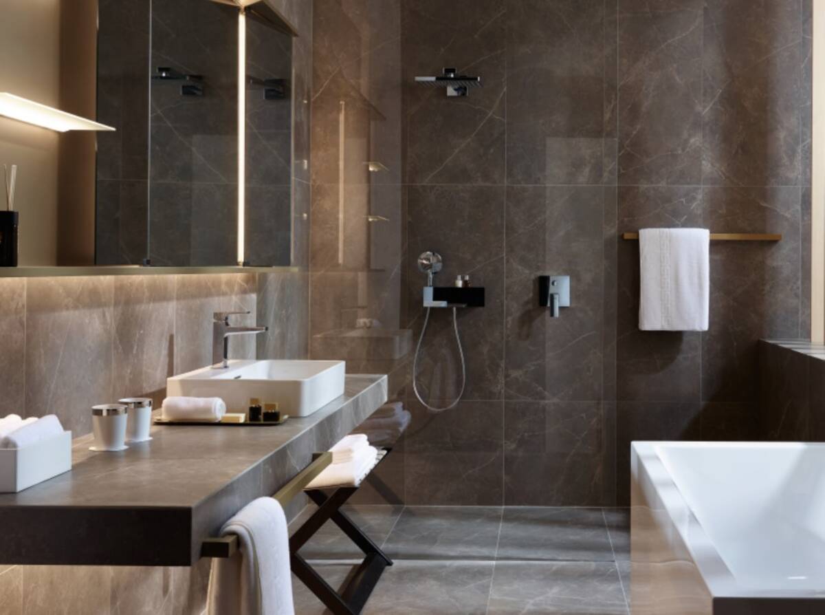 Luxurious bathroom with noble atmosphere. Luxurious bathroom with noble atmosphere.