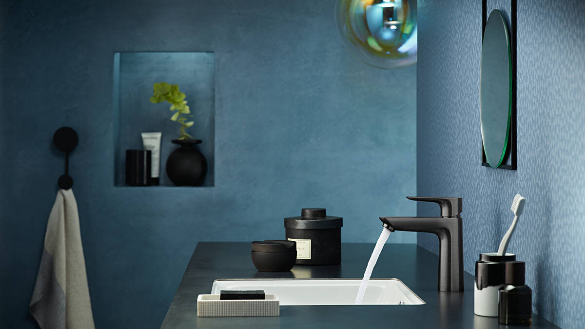 Tap with brushed black finish.