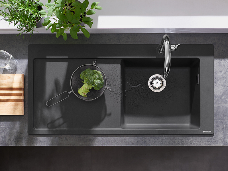 High Quality Beautiful And Functional Kitchen Sinks   ZA Granite Sink With Drainboard Image Of Kitchen Ambience 4x3 