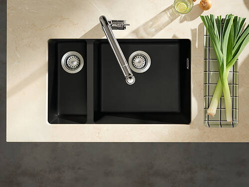 New combination of sink and kitchen tap.