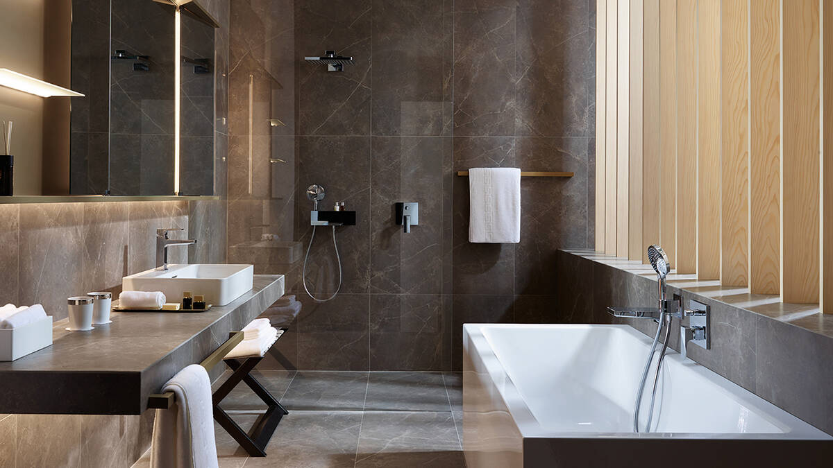 Luxurious bathroom with noble atmosphere. Luxurious bathroom with noble atmosphere.
