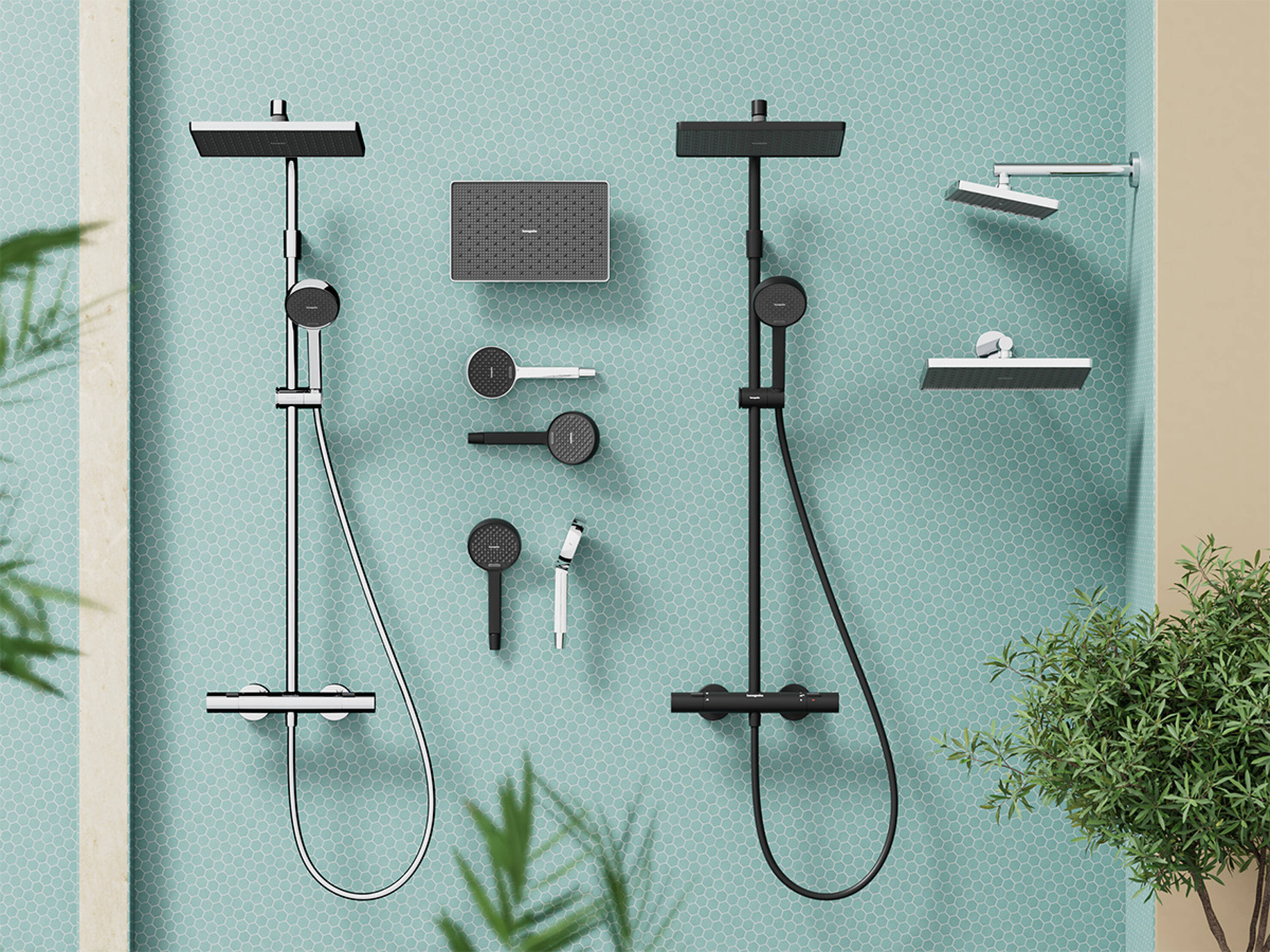 The Activera Q shower range in two colors.