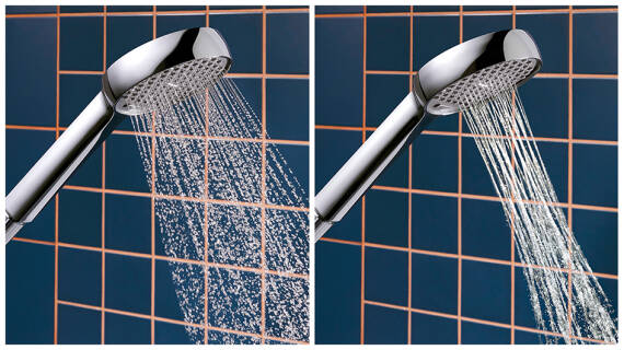 Comparison of the spray types on the Activera hand shower.
