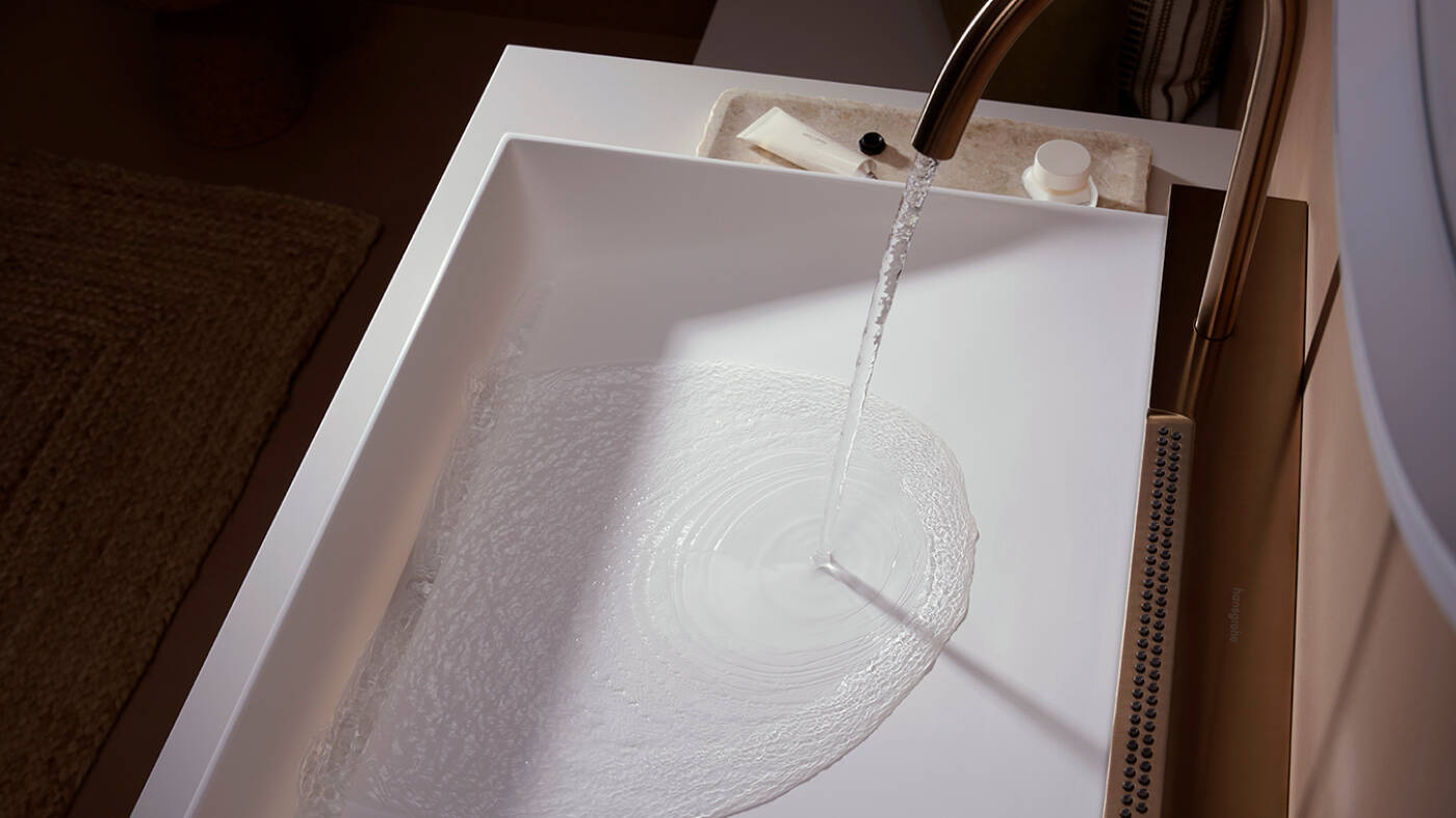 Le lavabo Avalegra est en fonte minérale.