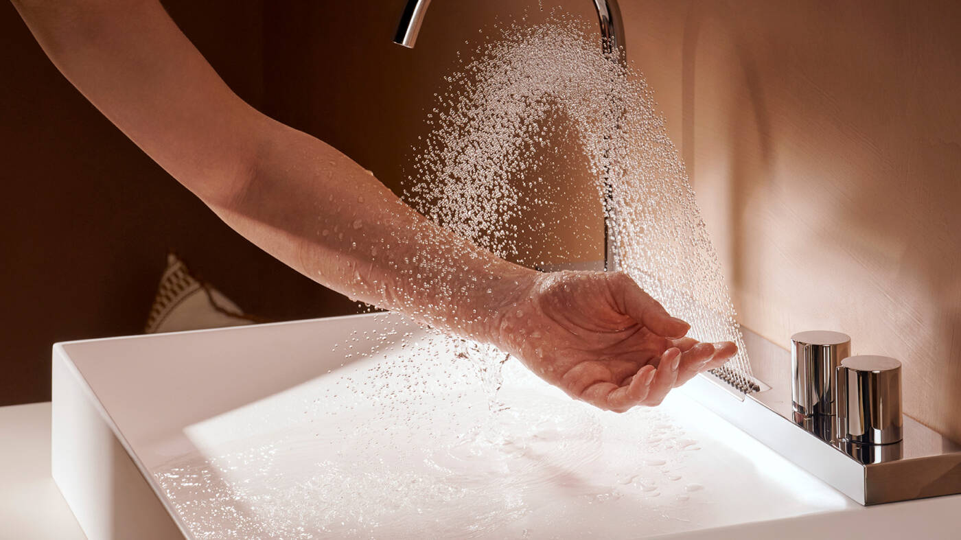 Avec hansgrohe Avalegra, le mitigeur et le lavabo ne font qu’un.