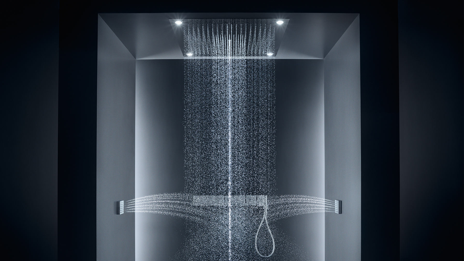 Axor Showers Shower Collection Large With Ceiling And Side Shower Hand Shower Ambiance 16x9 