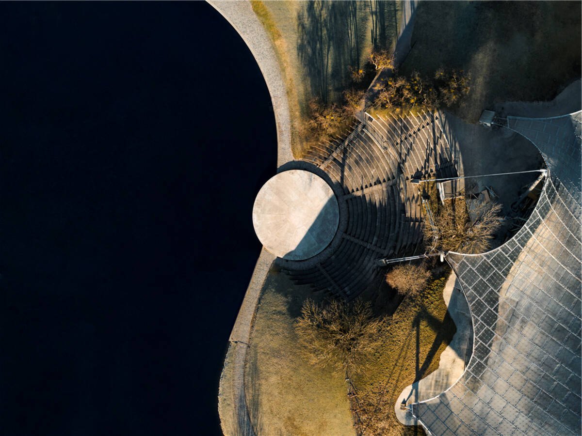 Олимпийский парк, Мюнхен, снимок с воздуха