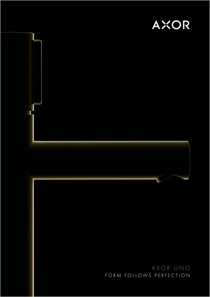 Cover page of the AXOR Uno collection brochure.