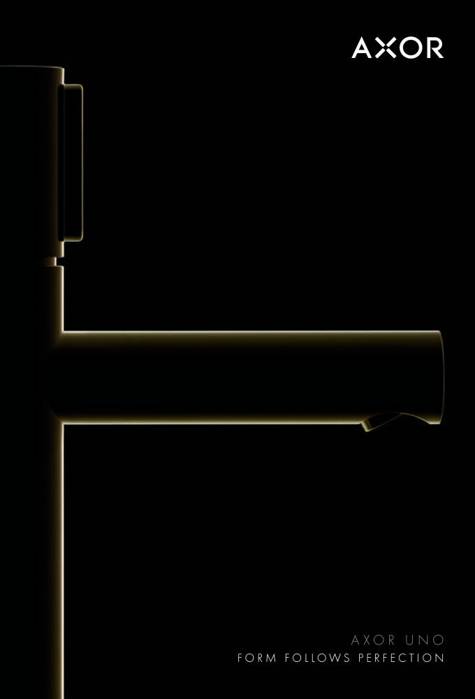 Cover page of the AXOR Uno collection brochure.