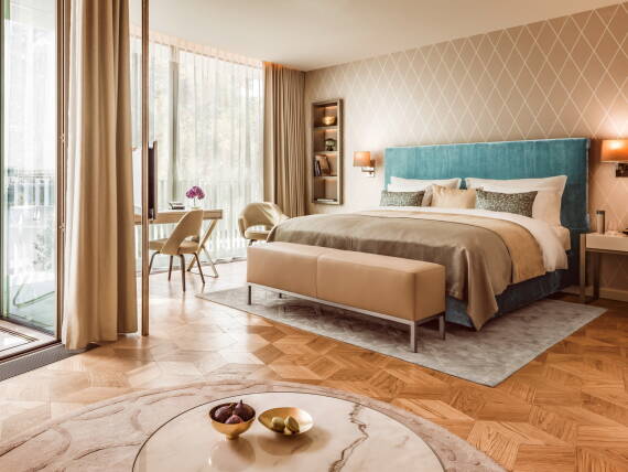 Luxury hotel room in the The Fontenay hotel. Luxury hotel room in the The Fontenay hotel.