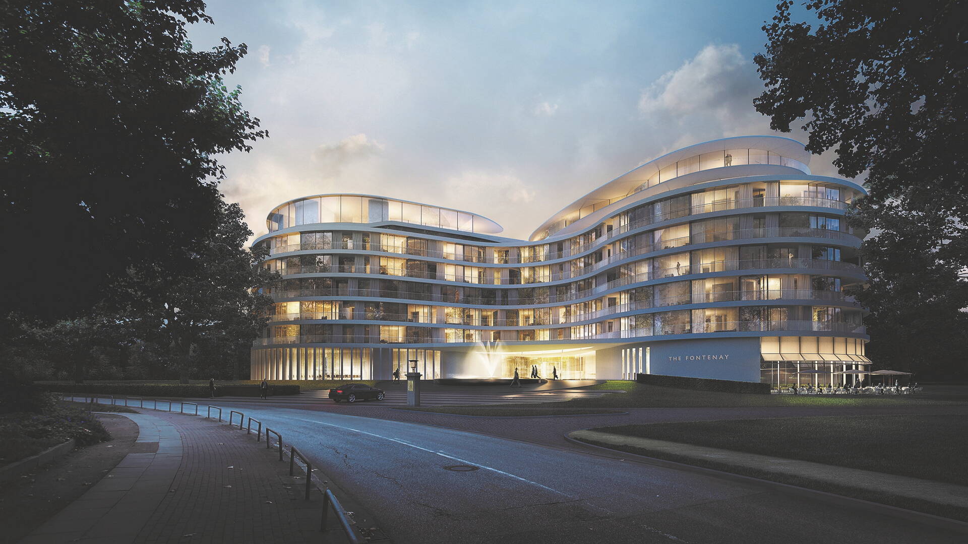 Luxury hotel The Fontenay in Hamburg.