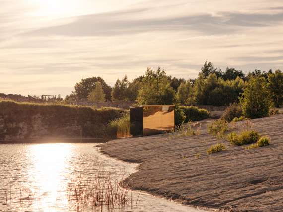 Exterior sunset view of ÖÖD Golden House Exterior sunset view of ÖÖD Golden House