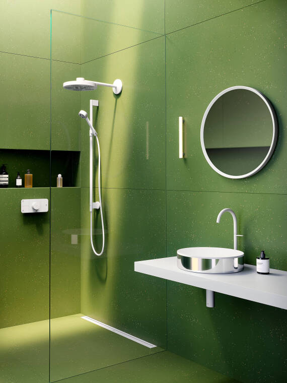 AXOR Skyline bathroom concept by Barber Osgerby with AXOR One, AXOR One Showers, AXOR Universal Circular and AXOR Suite Basins AXOR Skyline bathroom concept by Barber Osgerby with AXOR One, AXOR One Showers, AXOR Universal Circular and AXOR Suite Basins