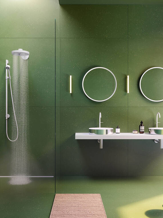 Total view of the AXOR bathroom concept by Barber Osgerby Total view of the AXOR bathroom concept by Barber Osgerby