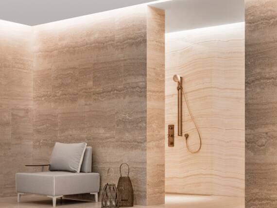 Arte Surfside indoor pool featuring AXOR shower products. Arte Surfside indoor pool featuring AXOR shower products.