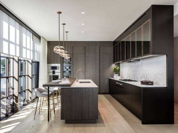 An Arte Surfside kitchen with AXOR Citterio faucets. An Arte Surfside kitchen with AXOR Citterio faucets.