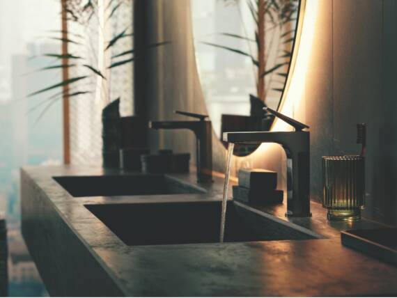 AXOR Citterio mengkraan met ‘zwevende’ hendelgrepen.