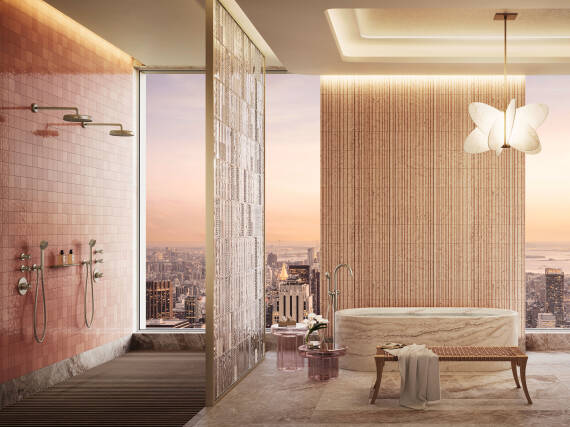 AXOR Archivio bathroom concept with city skyline