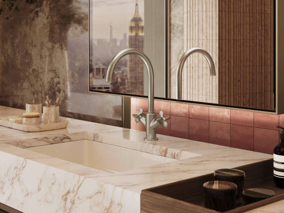 AXOR Archivio basin mixer in Brushed Nickel