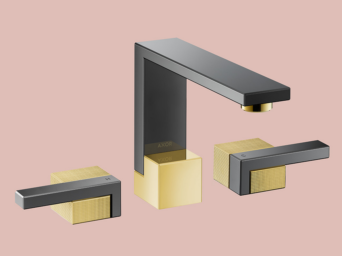 AXOR Edge in Polished Black Chrome and Polished Gold Optic