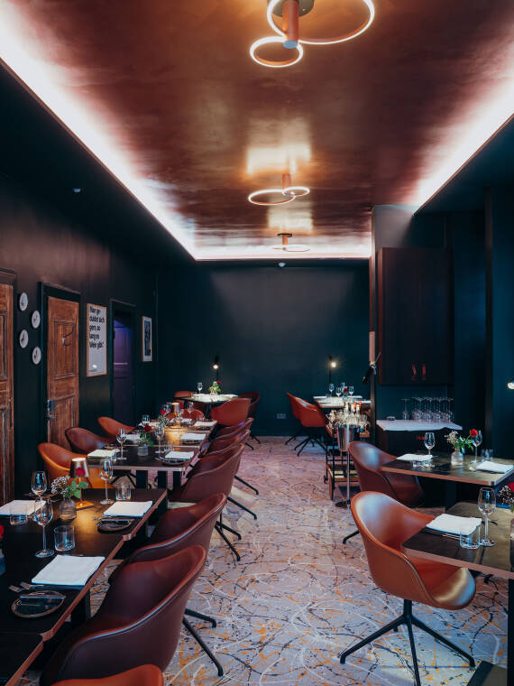 The restaurant at “The Knast” hotel