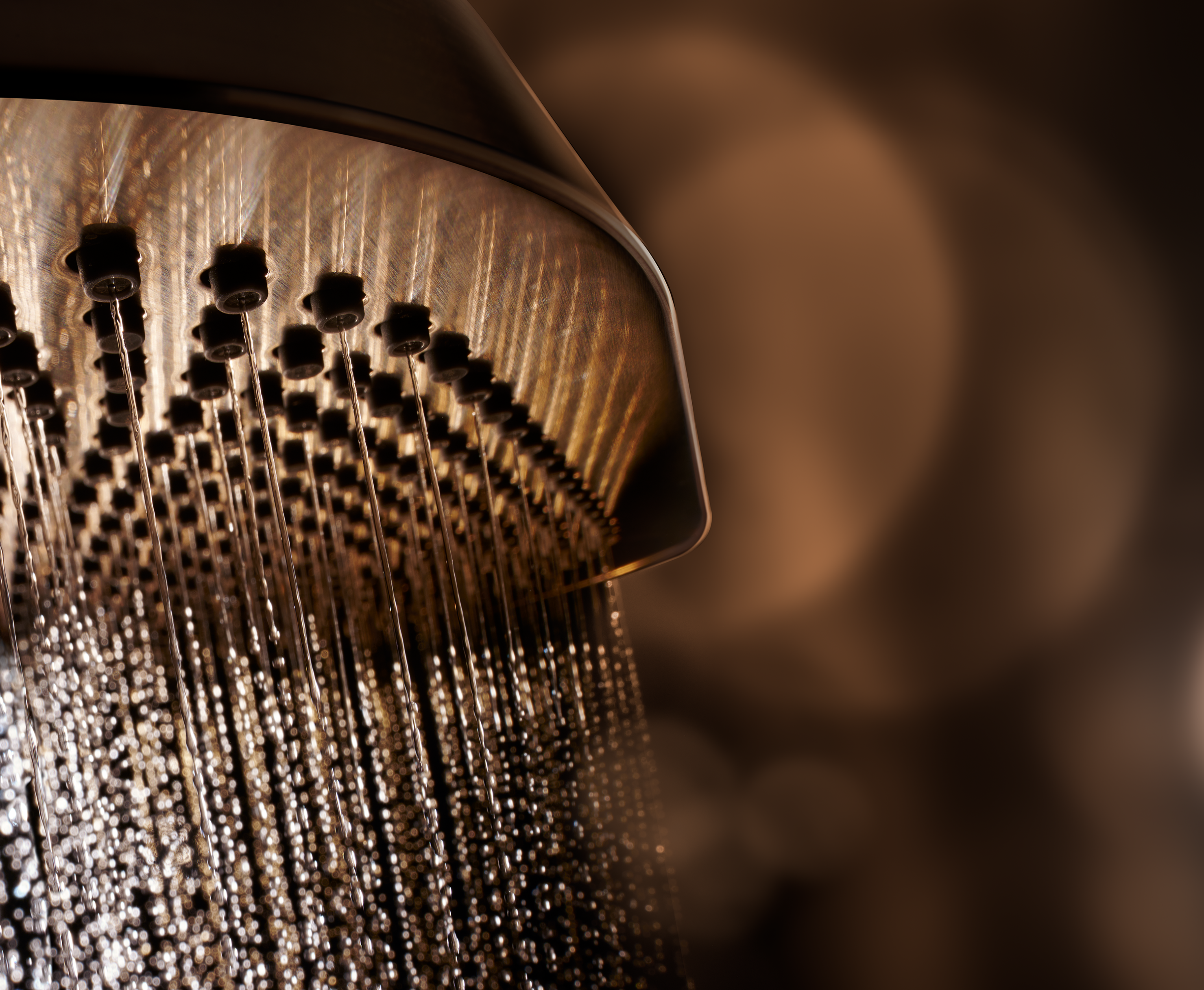 Close-up of an AXOR ShowerSphere designed by Antonio Citterio.