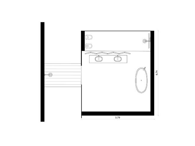 Illustration of Minimal Penthouse Bathroom Design With Concrete