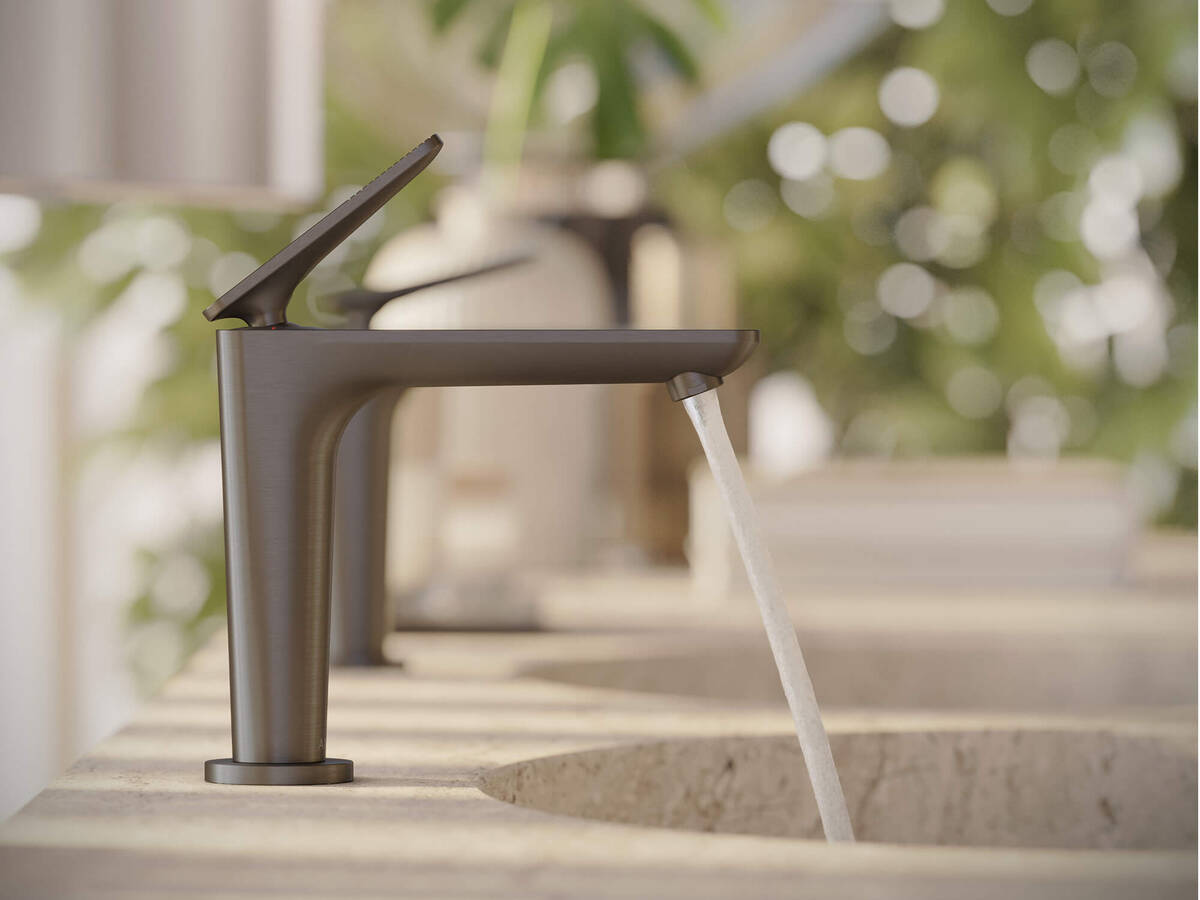 AXOR Citterio C lavatory faucet in Brushed Black Chrome.