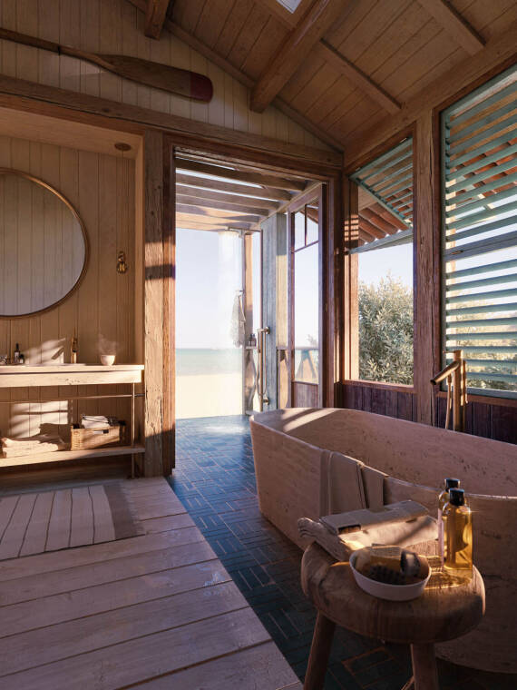 A photo of Sarah Poniatowski's bathroom concept, featuring AXOR Starck.   A photo of Sarah Poniatowski's bathroom concept, featuring AXOR Starck.