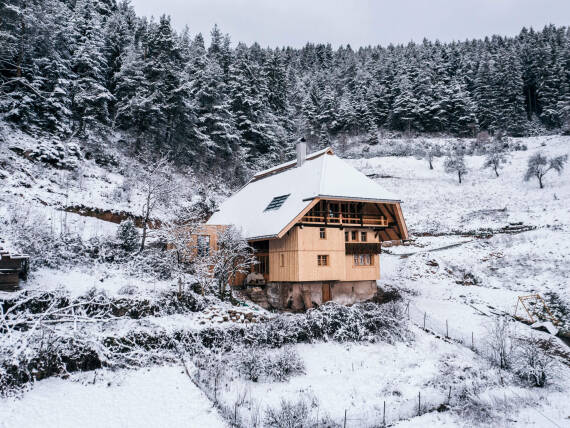 Vista exterior de la casa Gründlehof, en Hornberg