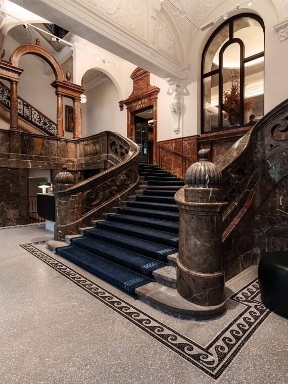 Staircase at Rosewood Munich - historic grandeur meets modern luxury Staircase at Rosewood Munich - historic grandeur meets modern luxury