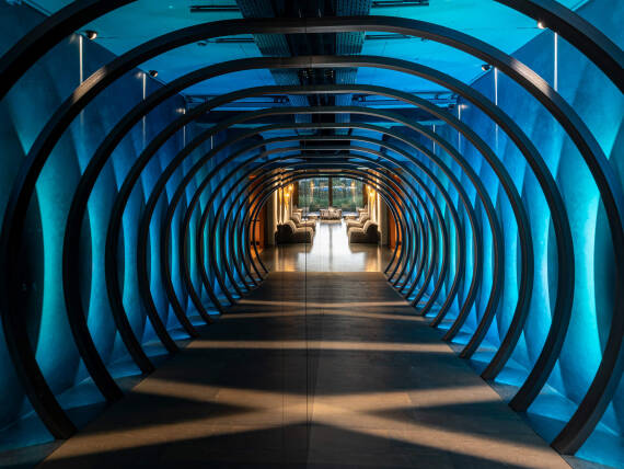 A dazzling illusory effect in this “tunnel of time” A dazzling illusory effect in this “tunnel of time”