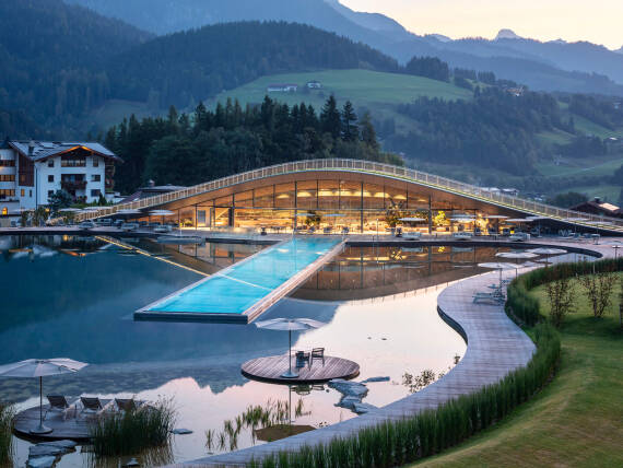 Exterior view of the Atmosphere Spa in Leogang, Austria Exterior view of the Atmosphere Spa in Leogang, Austria
