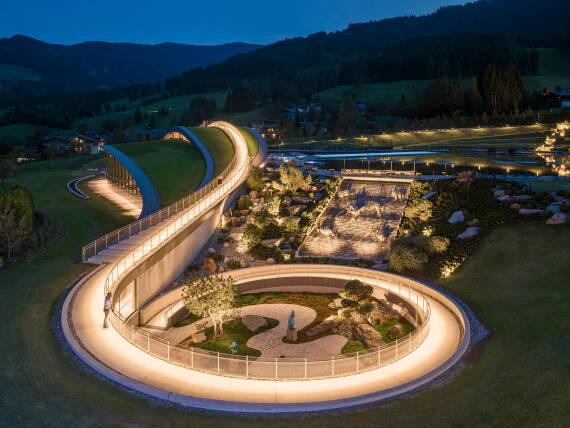 The Atmosphere Spa is nestled in the gently rolling foothills of the Leoganger Steinberge mountains The Atmosphere Spa is nestled in the gently rolling foothills of the Leoganger Steinberge mountains