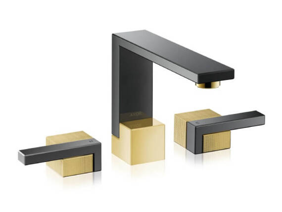 AXOR Edge in a luxurious black-gold combination. AXOR Edge in a luxurious black-gold combination.