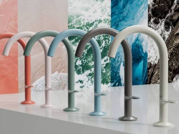 AXOR One Faucets in the AXOR One Colors curated by Barber Osgerby.  AXOR One Faucets in the AXOR One Colors curated by Barber Osgerby.