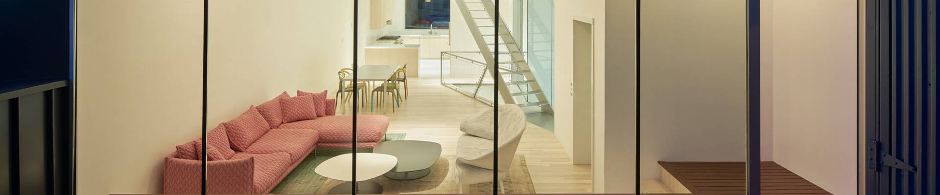 The three-story penthouse of NYC’s Stealth Building. The three-story penthouse of NYC’s Stealth Building.