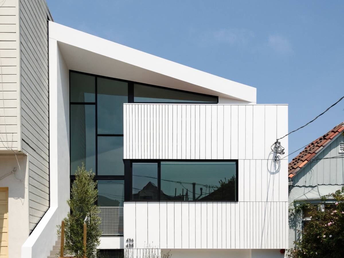 Blick von der Straße auf das Switchback House, San Francisco.