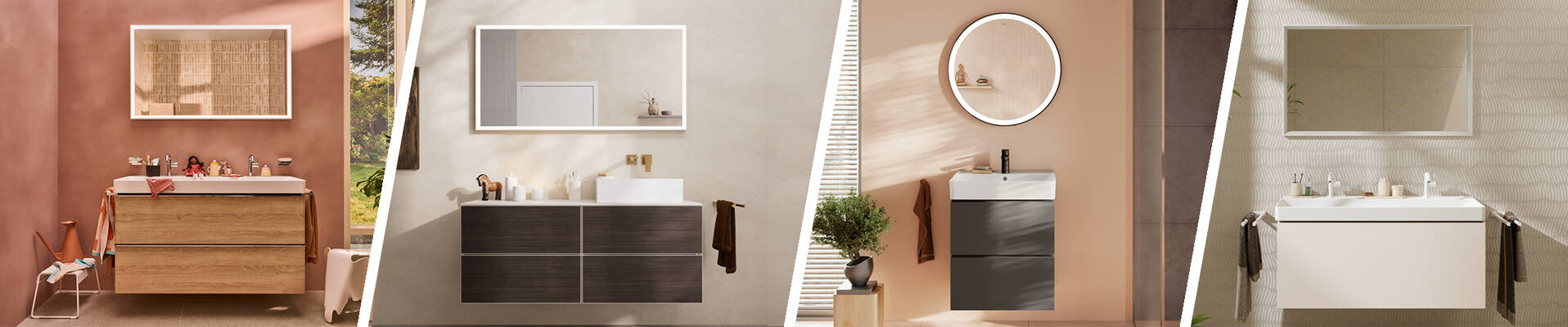 Collage med forskellige hansgrohe håndvask-konfigurationer