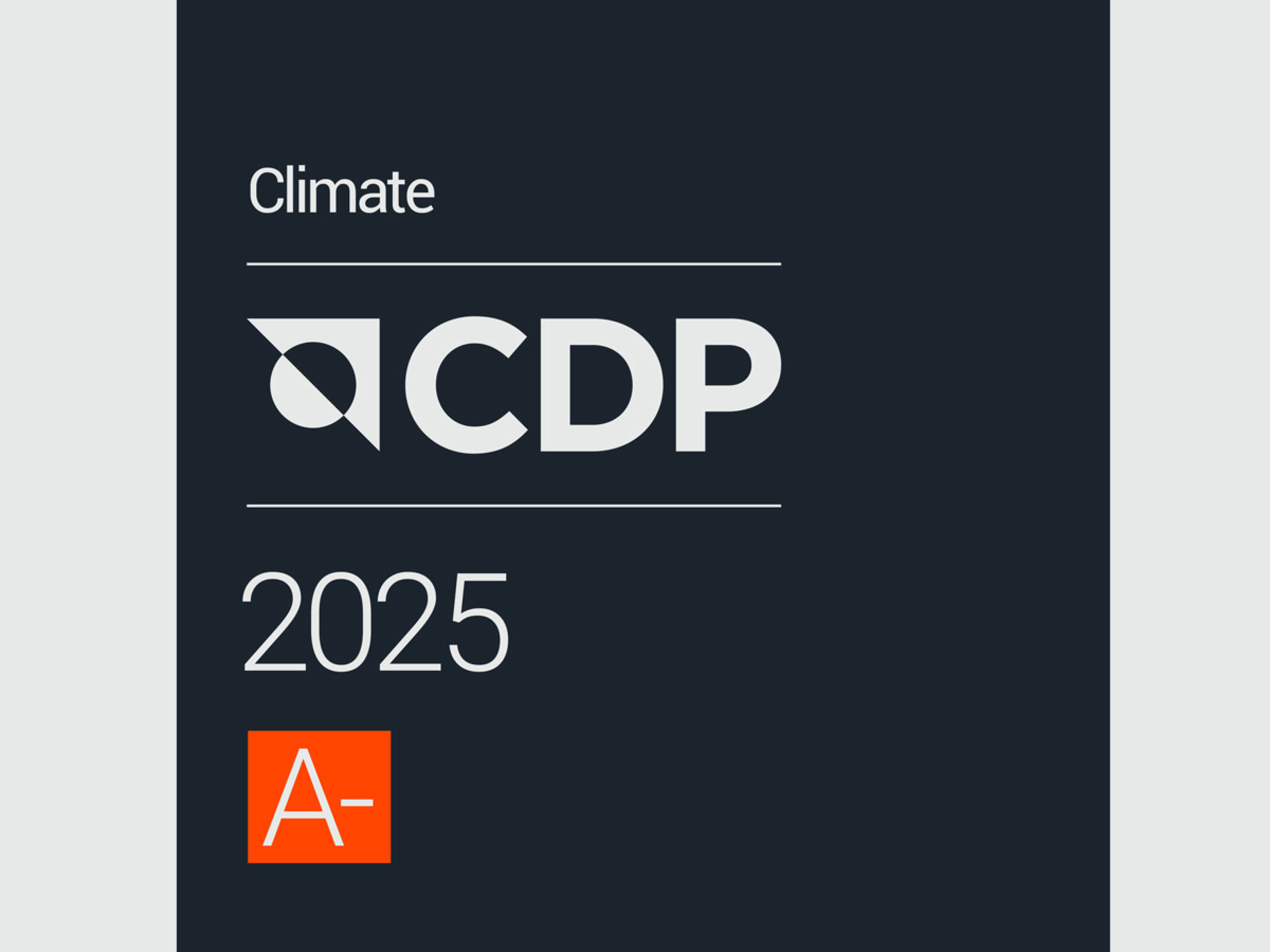 Climate CDP 2025 A- environment label.