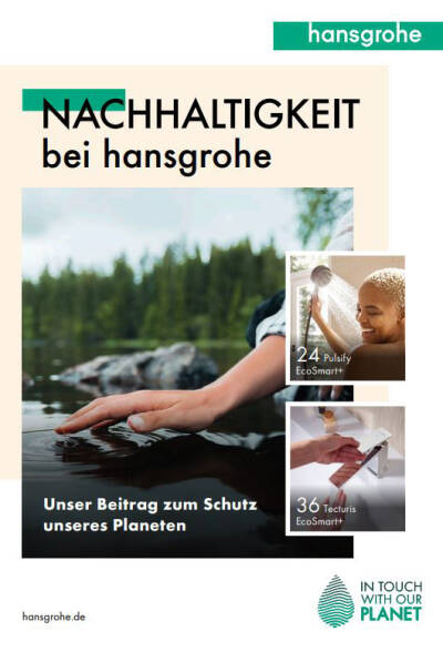 Cover of the hansgrohe sustainability brochure