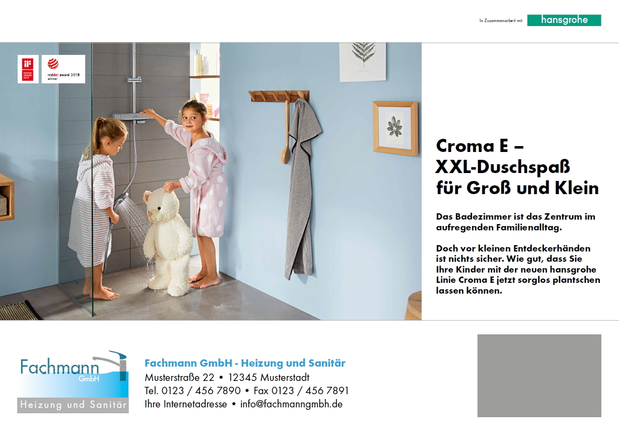 Croma E Showerpipe mit Sicherheitsthermostat Ecostat E. Croma E Showerpipe mit Sicherheitsthermostat Ecostat E.